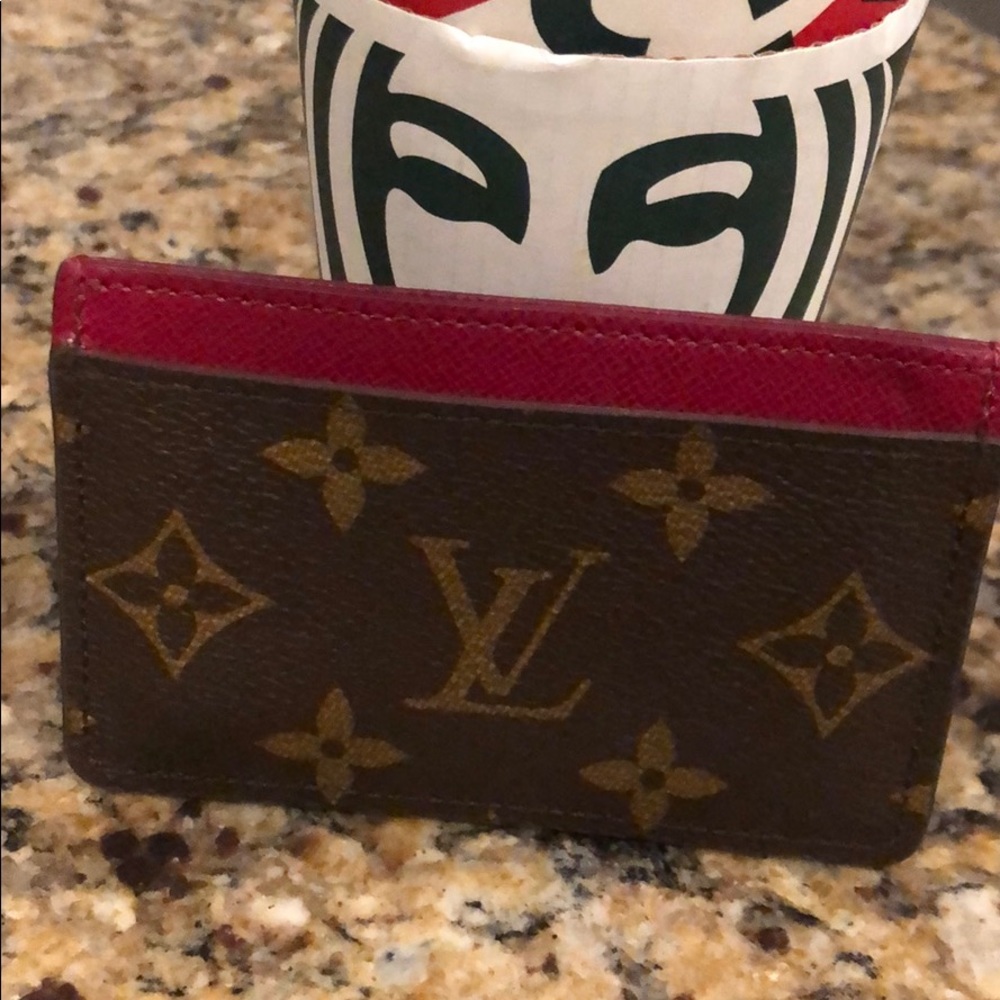 Louis Vuitton monogram card case Magenta